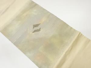 リサイクル　変わり横段に菱模様織出し名古屋帯